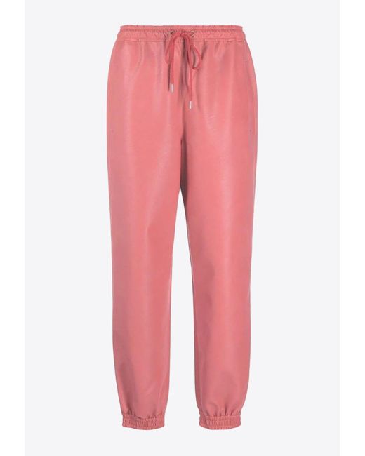 Stella McCartney Pink Faux-Leather Track Pants