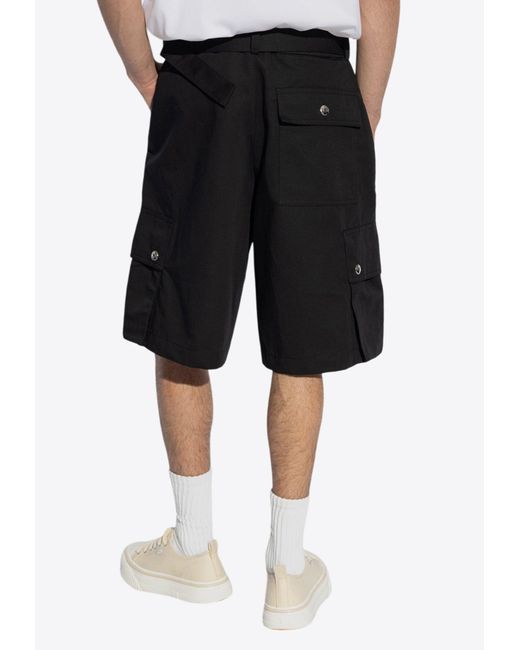 Jacquemus Black Le Cargo Belted Bermuda Shorts for men