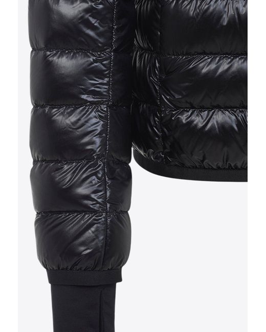 Moncler Black Hers Padded Down Jacket With Logo-Patch for men