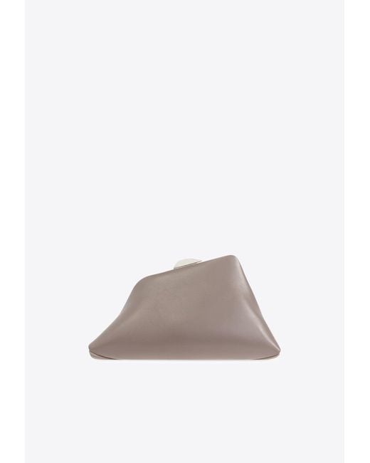 The Attico Gray Day Off Nappa Leather Clutch Bag