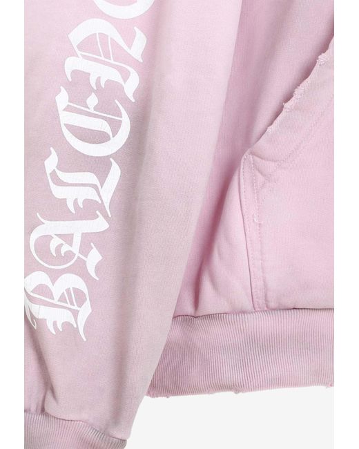 Balenciaga Pink Medium Fit Logo Hoodie