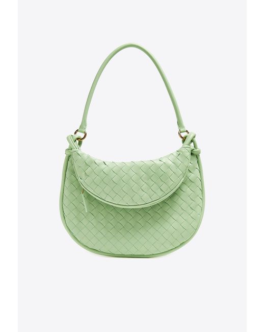 Bottega Veneta Green Medium Gemelli Intrecciato Shoulder Bag