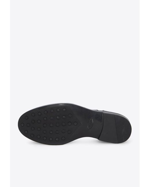 Tod's Black Logo-Embossed Oxford Shoes for men