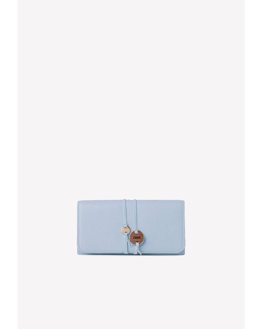 Chloé Blue Malou Long Wallet With Flap