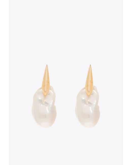 Bottega Veneta White Large Pearl Earrings