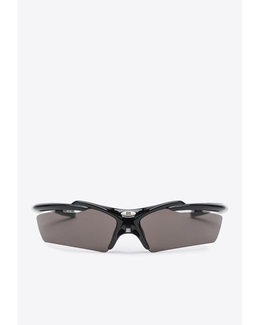 Balenciaga Gray Turbo Rectangular Sunglasses for men