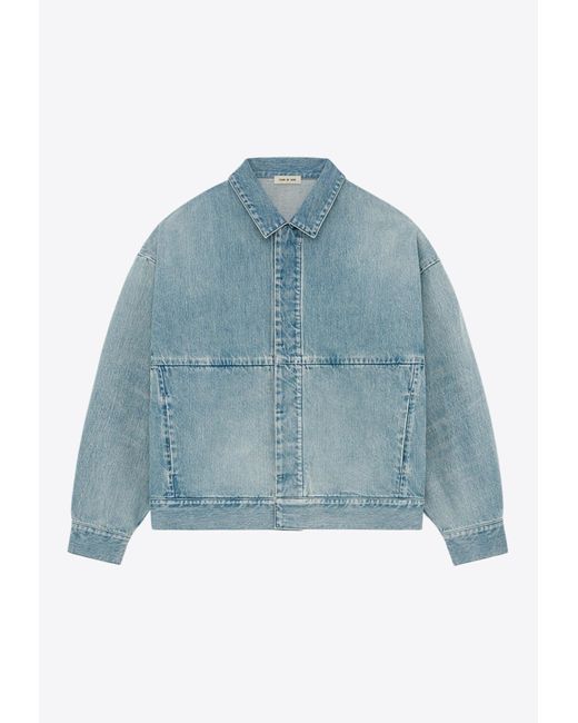 Fear Of God Blue Trucker Button-Up Denim Jacket for men