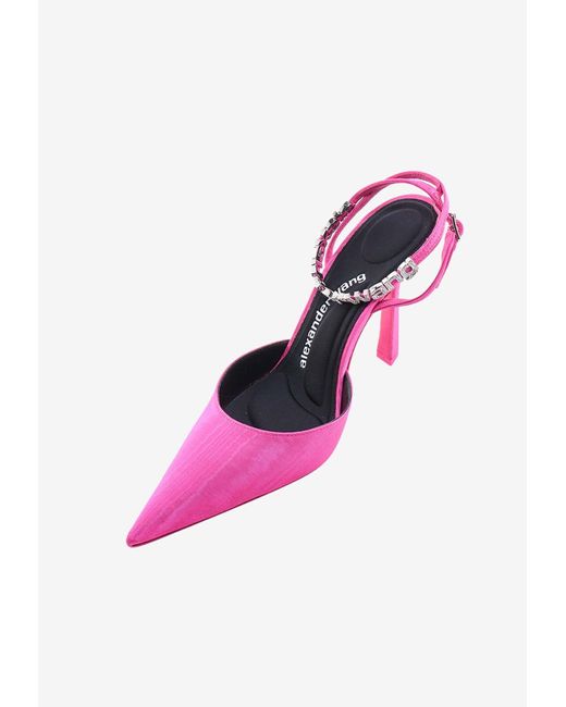 Alexander Wang Pink Delphine 105 Crystal Embellished Pumps