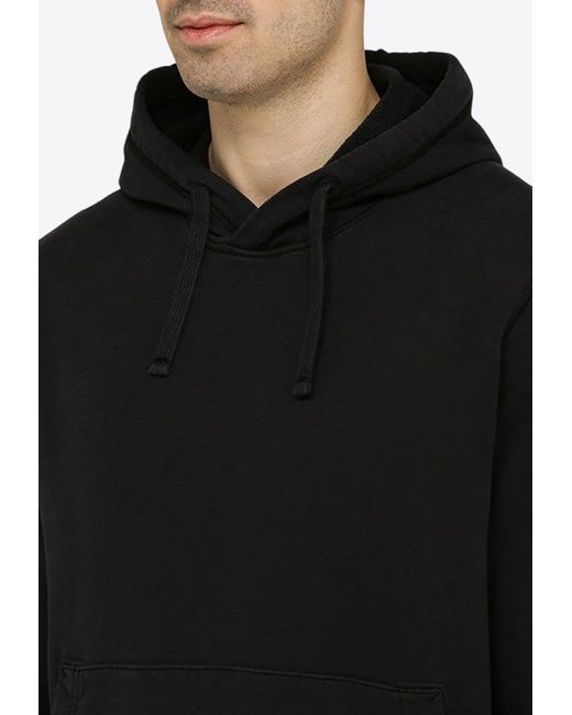 Stone Island Black Logo-Patch Hooded Sweatshirt for men