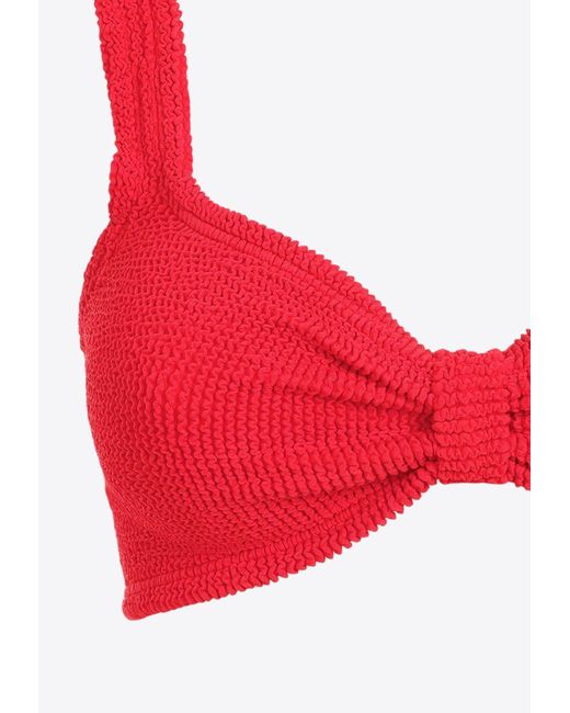 Hunza G Red Bonnie Sweetheart-Neck Bikini