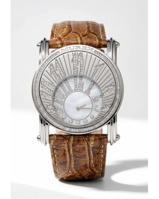 MUREX Gray Diamond Paved Watch With Interchangeable Straps