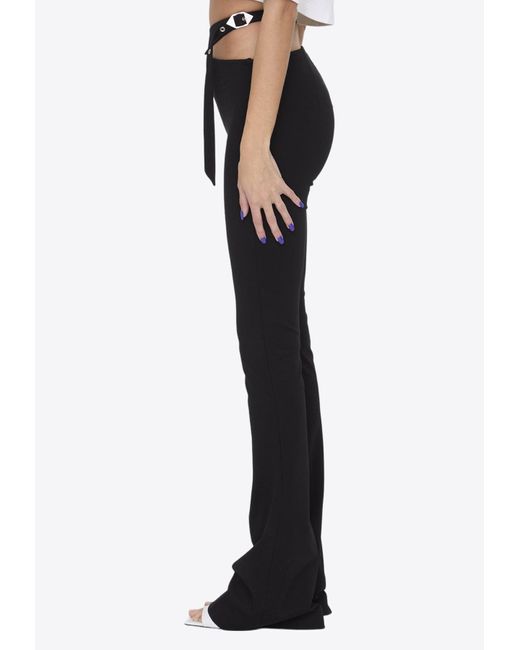 The Attico Black Cut-Out Flared Pants