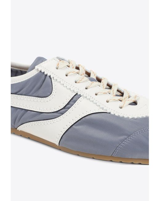 Dries Van Noten White Low-Top Sneakers With Leather-Patches for men