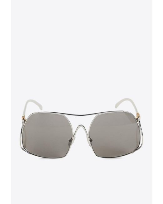 Miu Miu Gray Ombre Oversized Square Sunglasses