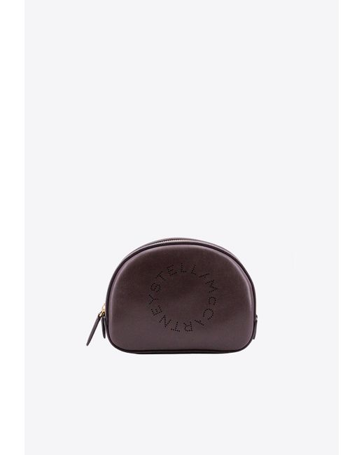 Stella McCartney Brown Perforated Logo Vanity Bag