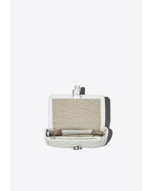 Marc Jacobs White The Mini J Marc Quilted Leather Crossbody Bag