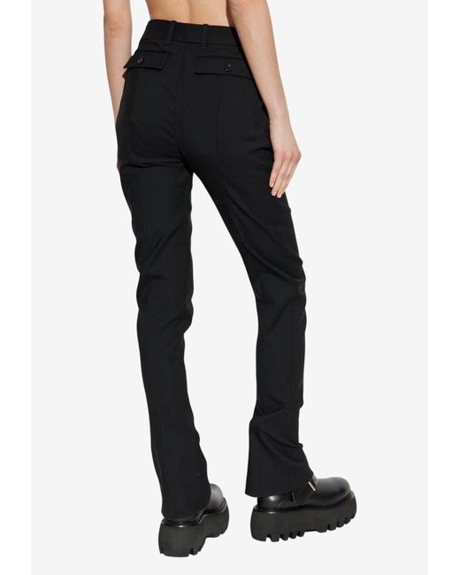 McQueen Black Pleated Wool Pants