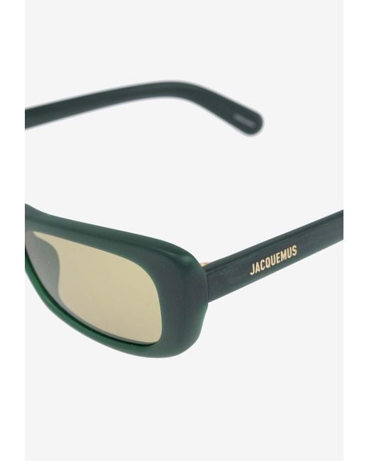 Jacquemus Green The Capri Rectangular Sunglasses