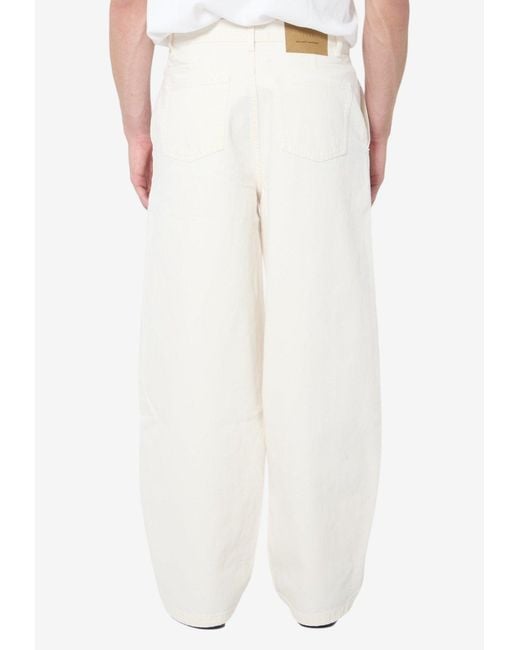 AMI White Logo Patch Balloon Jeans for men