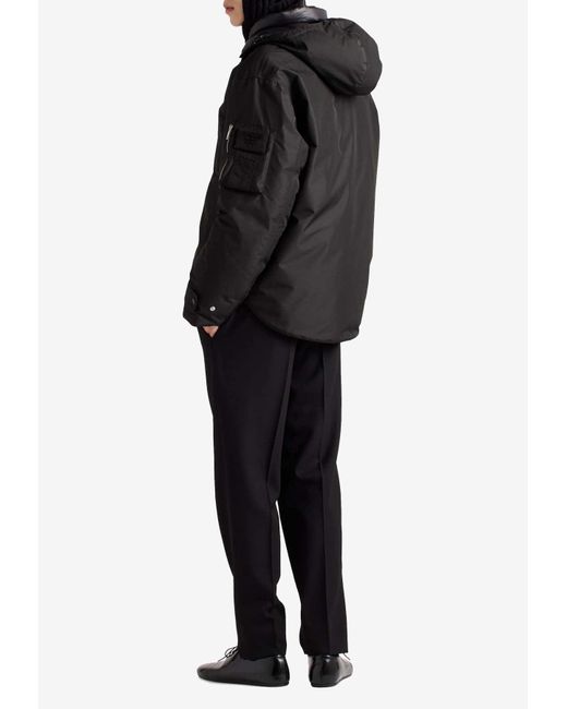 Prada Black Zip-Up Hooded Down Jacket for men