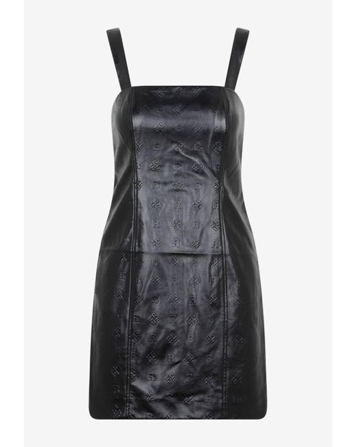 ROTATE BIRGER CHRISTENSEN Herlina Mini Dress In Faux Leather in Black ...