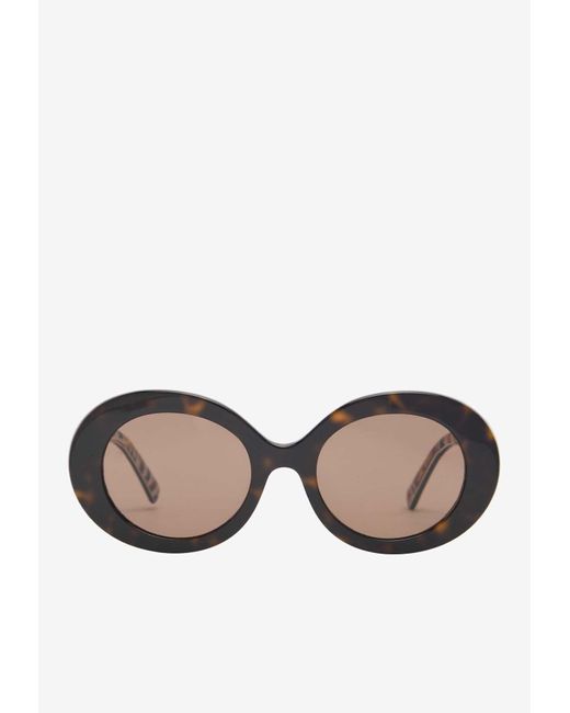 Dolce & Gabbana Natural Dg Logo Oval-Shaped Sunglasses