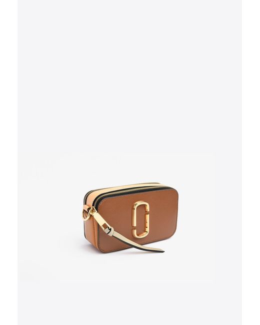 Brown Saffiano Leather The Snapshot Crossbody Bag