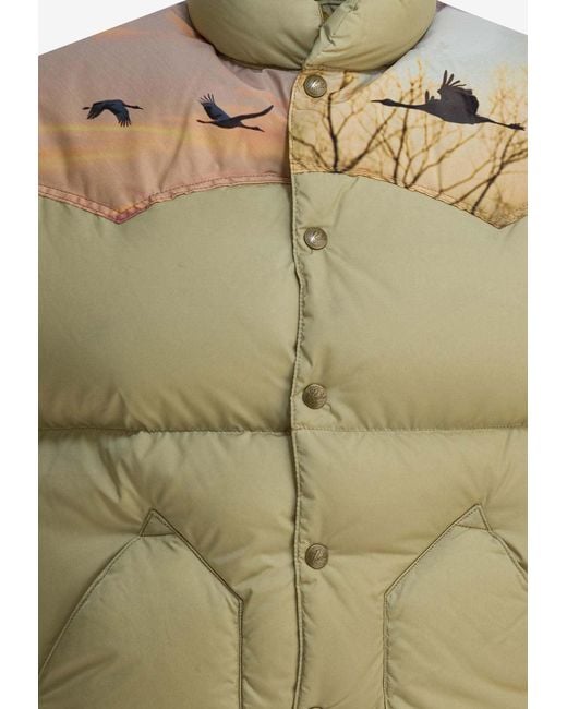 Needles Natural Printed Down Vest for men