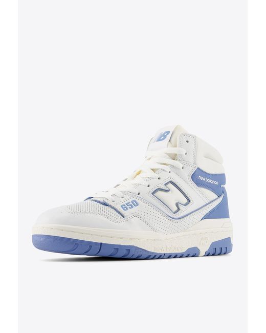 New Balance White 650 High-Top Sneakers