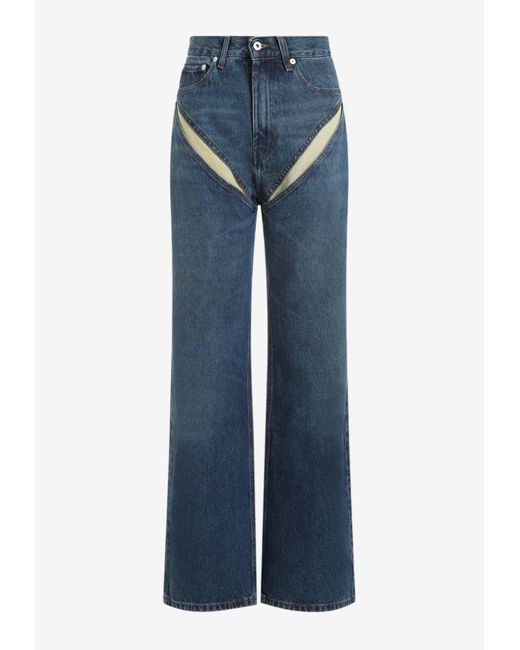Y. Project Blue Evergreen Cut-Out Jeans