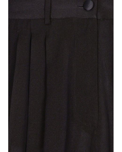 Dolce & Gabbana Black Semi Sheer Wide-Leg Silk Pants