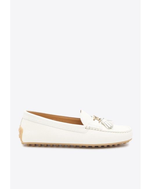 Tod's White City Gommino Loafers
