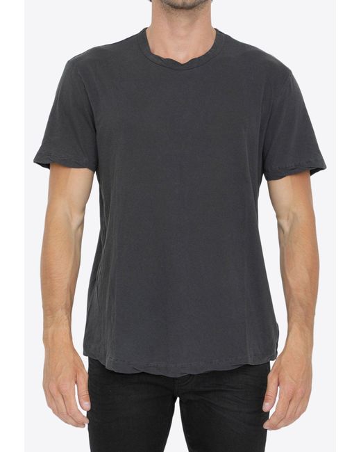 James Perse Black Basic Crewneck T-Shirt for men