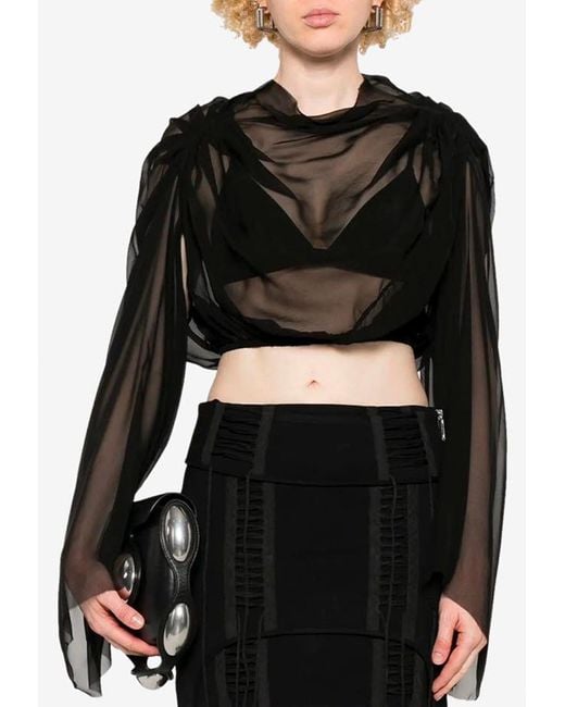 Rick Owens Black Claudette Sheer Top