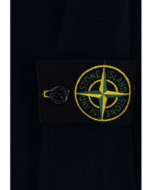 Stone Island Blue Compass Patch Sweater for men