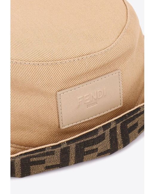 Fendi Natural Logo Patch Monogram Bucket Hat for men
