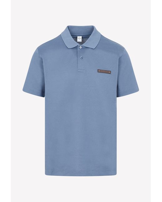 Berluti Blue Logo Patch Polo T-shirt for men