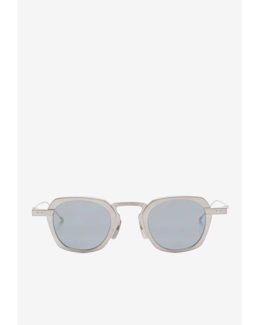 Thom Browne White Square-Frame Sunglasses for men