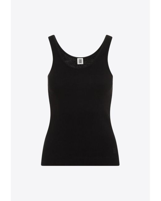 By Malene Birger Black Anisa Logo-Embroidered Tank Top