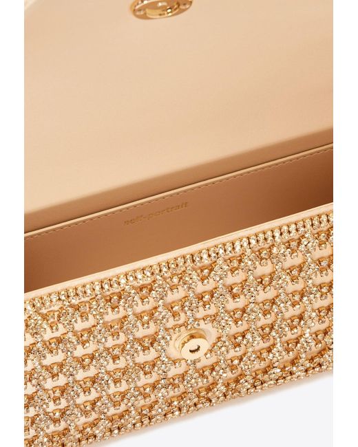 Self-Portrait White Crystal-Embellished Shoulder Bag