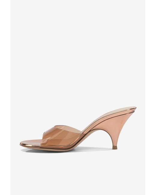Gianvito Rossi Natural Sofia 70 Plexi Mules