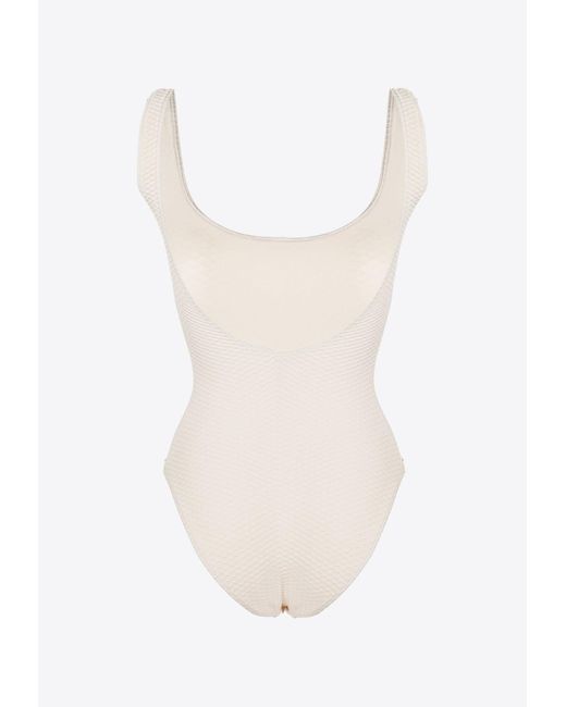Anine Bing White Jace One-Piece Swimsuit