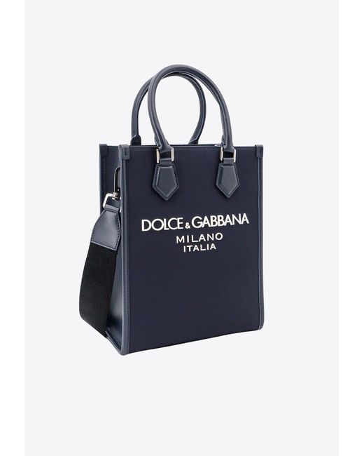 Dolce & Gabbana Blue Small Logo Tote Bag for men