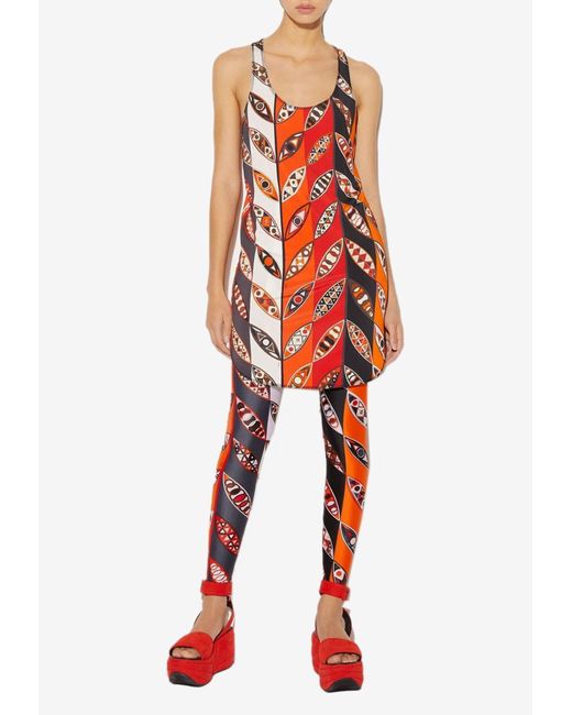 Emilio Pucci Red Girandole Print Mini Dress