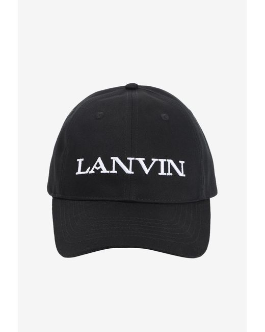 Lanvin Black Logo Baseball Cap for men