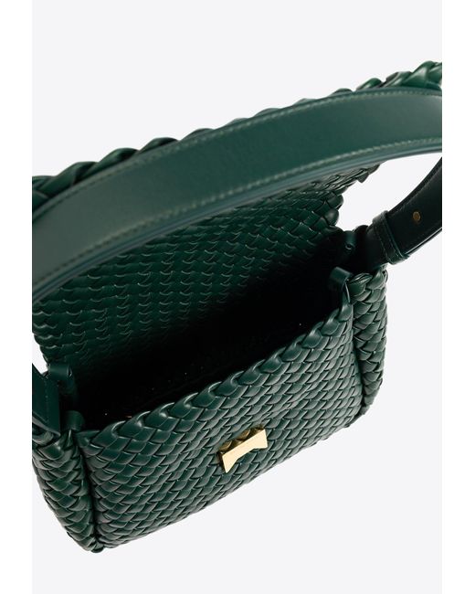 Bottega Veneta Green Small Cobble Padded Intrecciato Shoulder Bag
