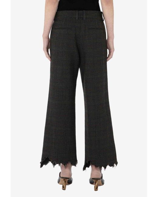 J.W. Anderson Black Distressed Checked Pants