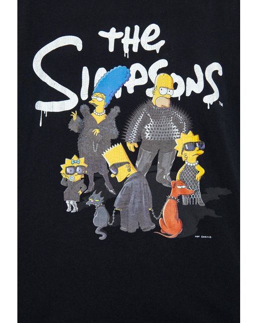 Balenciaga Blue X The Simpsons Print Long-Sleeved T-Shirt for men
