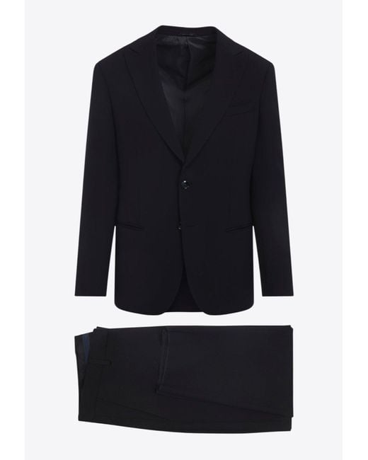 Giorgio Armani Blue Single-Breasted Wool Suit for men