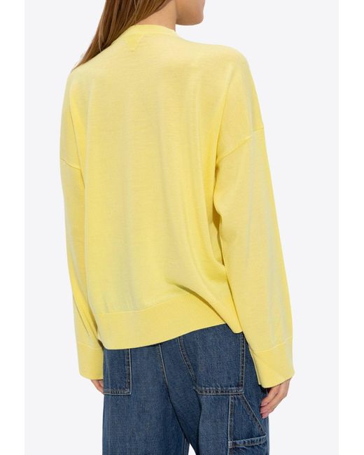 Bottega Veneta Yellow Crewneck Wool Sweater